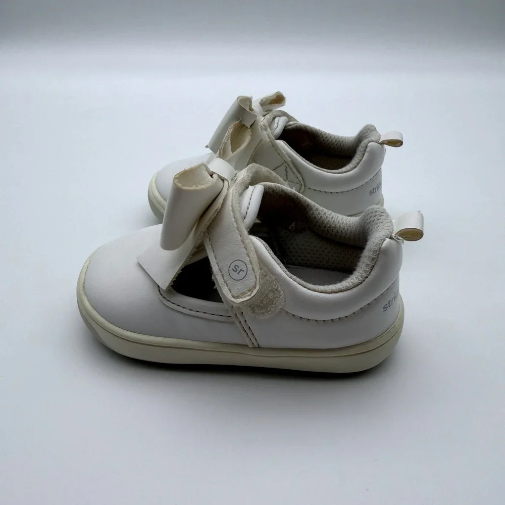 Stride Rite 360 Kamila White Bow Toddler Sneakers Shoes Size 4M